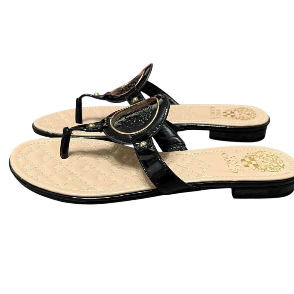 NWOT Vince Camuto Braida Thong Sandals Size 9.5 Patent Leather Slides Size 8.